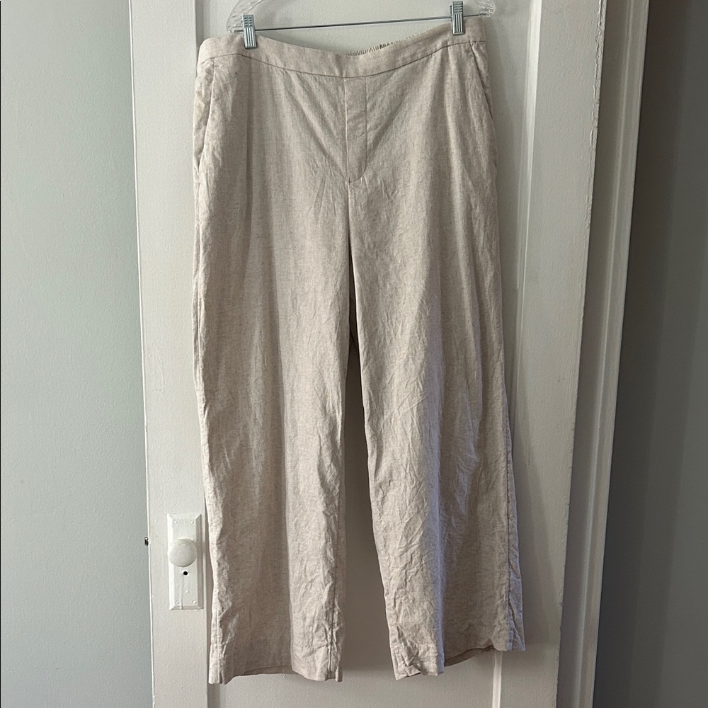 Banana Republic Factory linen Cream Wide Leg Pants